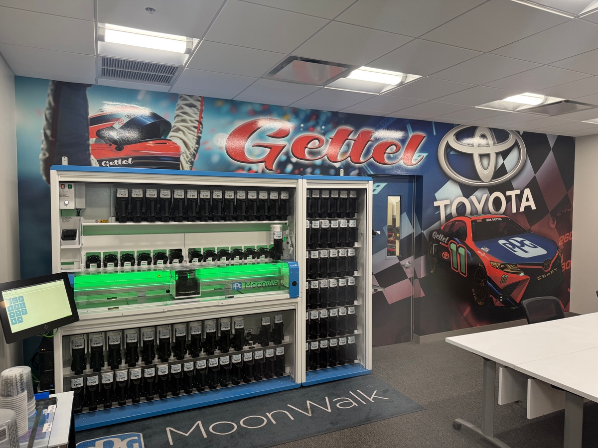 PPG MoonWalk automated paint mixing system at Gettel Bradenton Collision Center